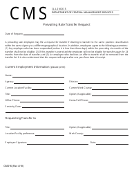 Document preview: Form CMS16 Prevailing Rate Transfer Request - Illinois