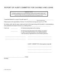 Form IL581-0036 &quot;Report of Audit Committee for Savings and Loans&quot; - Illinois