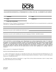 Form CANTS8/P Notification of a Report of Suspected Child Abuse and/or Neglect - Illinois (Polish)