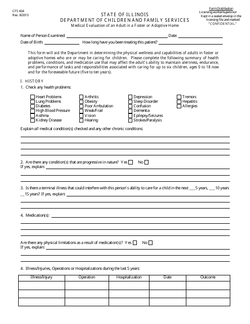 Form CFS604  Printable Pdf
