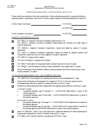 Form CFS1800-T-A Adoption Assistance Case Record Checklist - Illinois