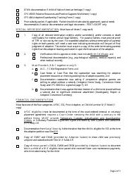 Form CFS1800-T-A Adoption Assistance Case Record Checklist - Illinois, Page 2