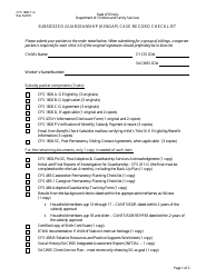 Form CFS1800-T-G Subsidized Guardianship (Kingap) Case Record Checklist - Illinois