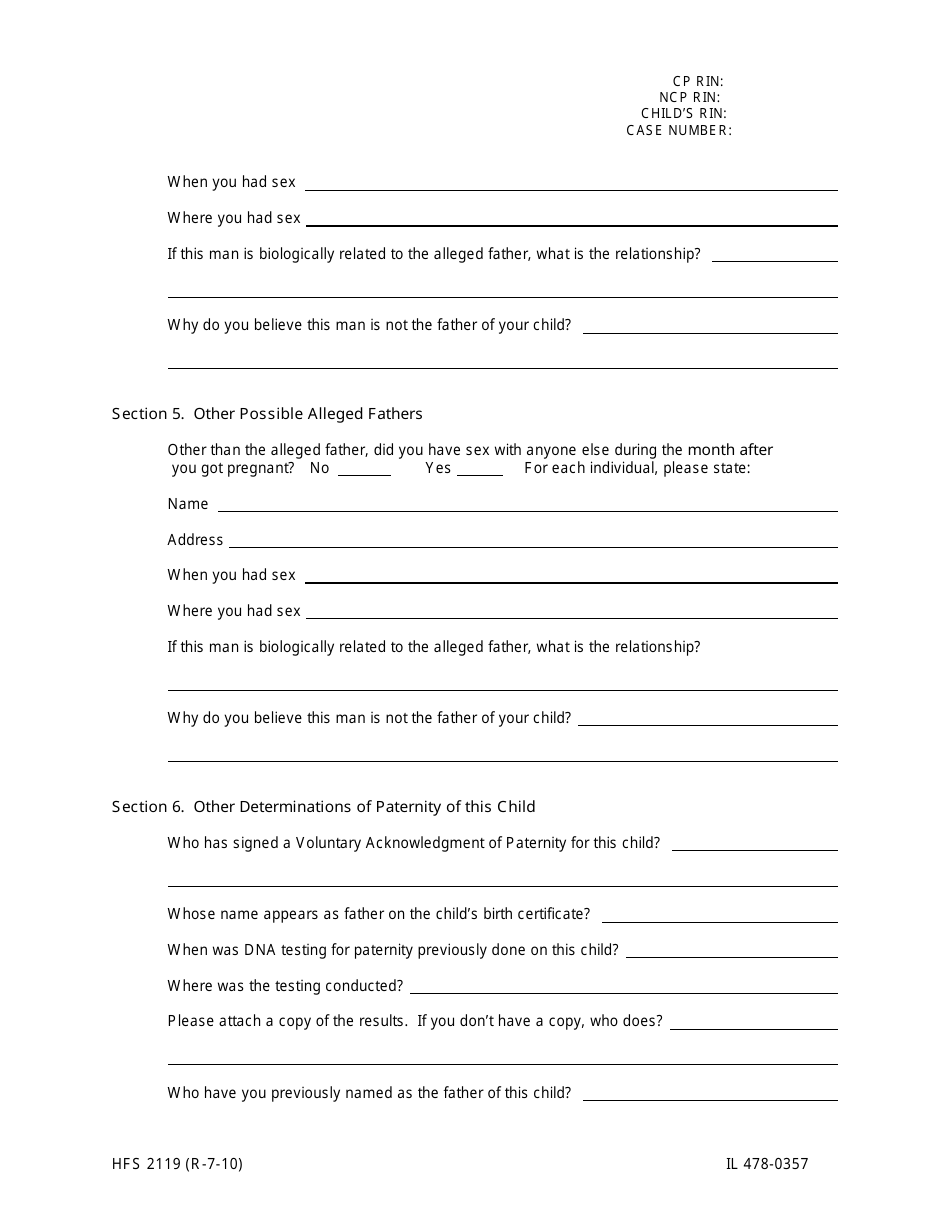 Form HFS2119 (IL478-0357) Paternity Affidavit - Illinois, Page 3
