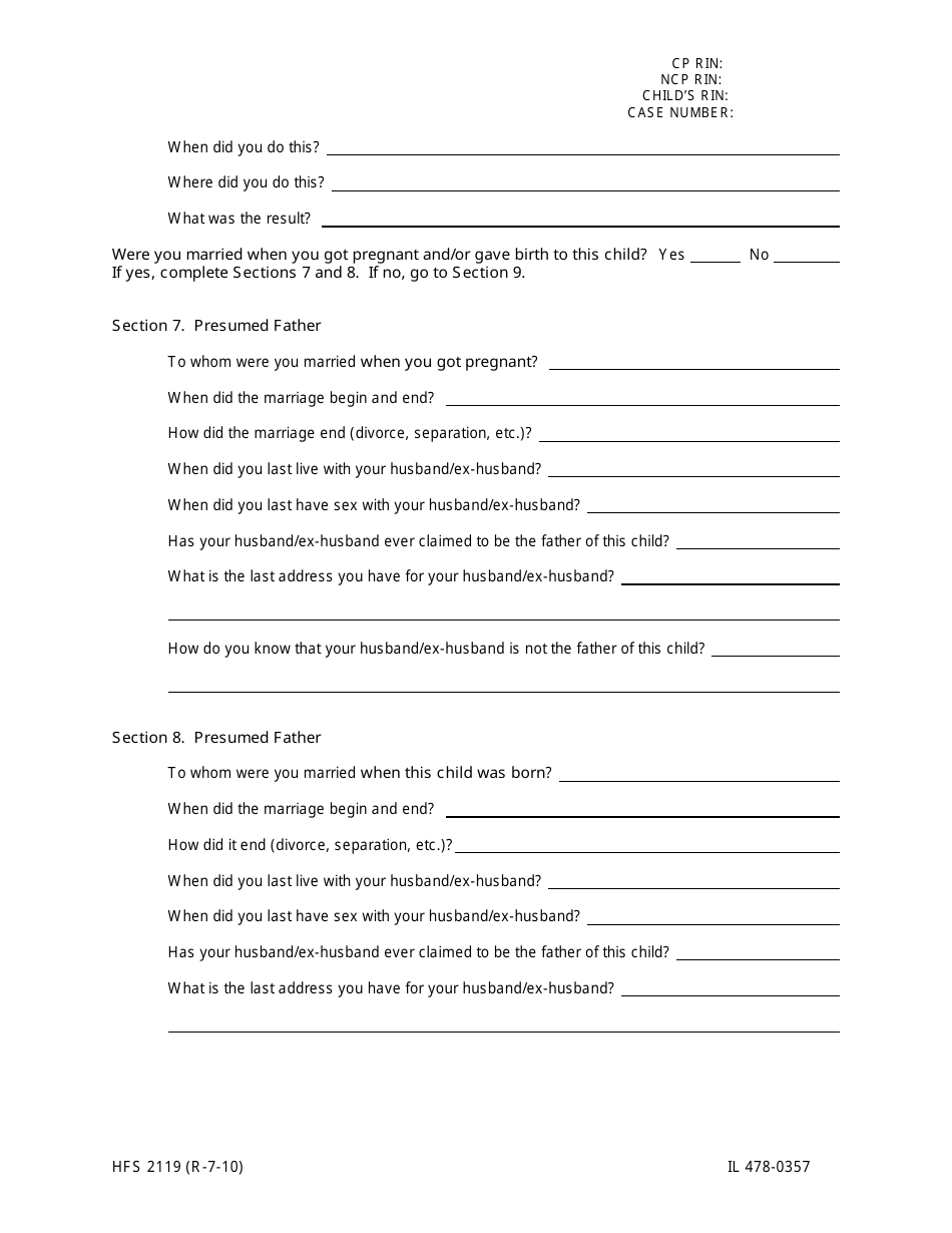 Form HFS2119 (IL478-0357) Paternity Affidavit - Illinois, Page 4