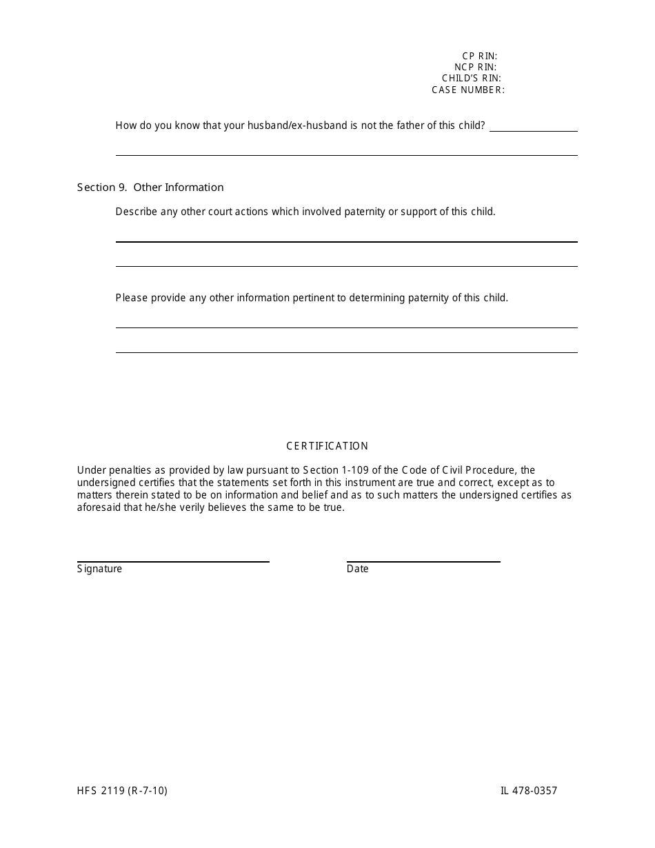 Form HFS2119 (IL478-0357) - Fill Out, Sign Online and Download ...