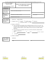 Document preview: Form SC-O3105.1 Order on Emergency Motion to Claim Exemption - Illinois