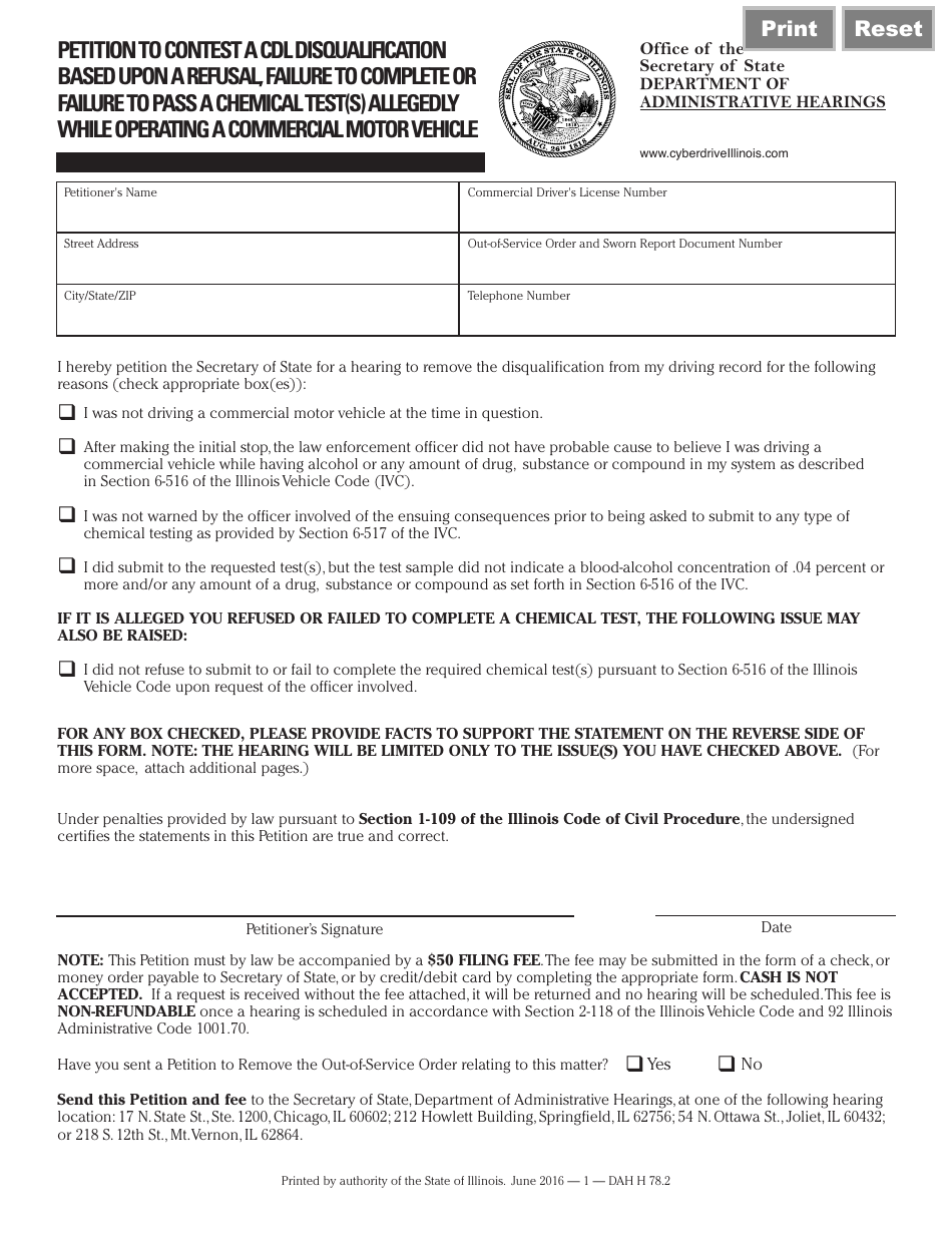 Form DAH H78 - Fill Out, Sign Online and Download Fillable PDF ...