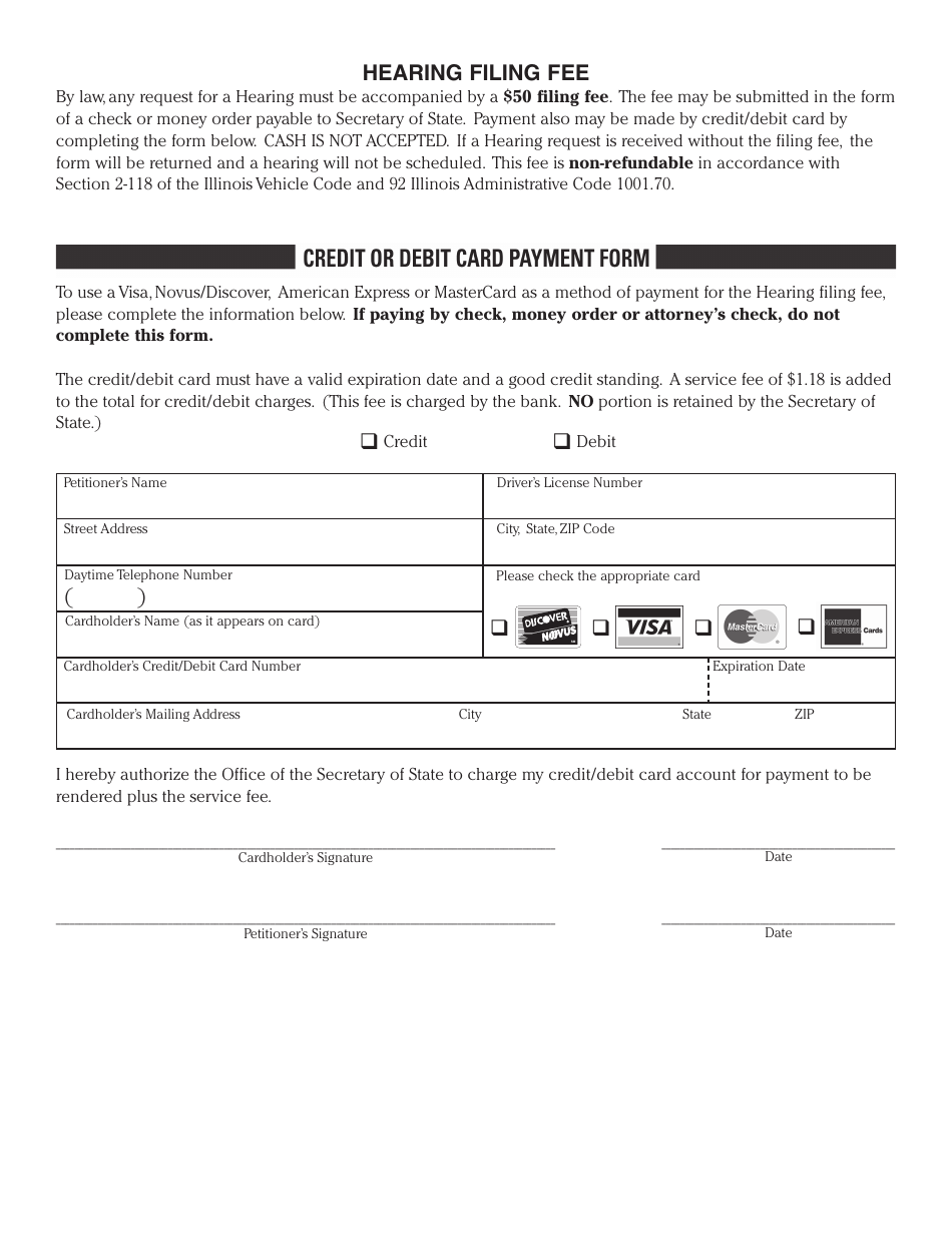 Form DAH H78 Petition to Contest a Cdl Disqualification Based Upon a Refusal, Failure to Complete or Failure to Pass a Chemical Test(S) Allegedly While Operating a Commercial Motor Vehicle - Illinois, Page 2