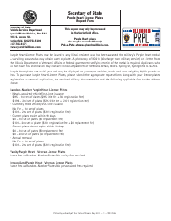 Document preview: Form VSD764.5 Random-Number Purple Heart License Plates Request Form - Illinois