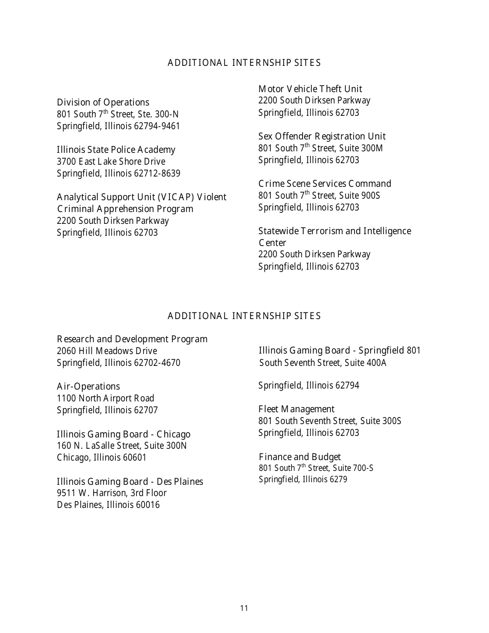 Form ISP1-189 Application for Illinois State Police Internship Application - Illinois, Page 11