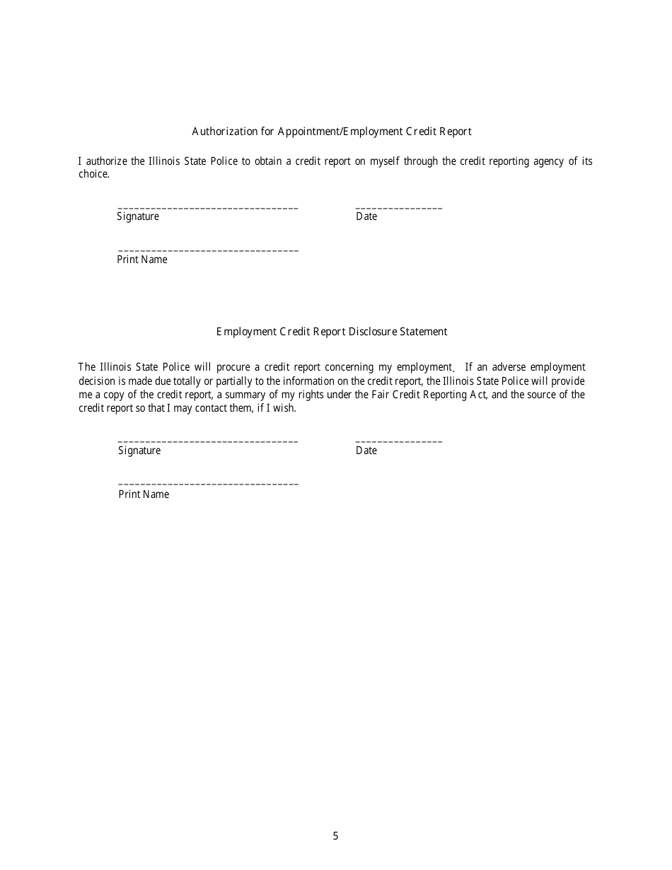 Form ISP1-189 Application for Illinois State Police Internship Application - Illinois, Page 5