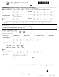 State Form 55390 Indiana Application for Health Coverage - Indiana, Page 14