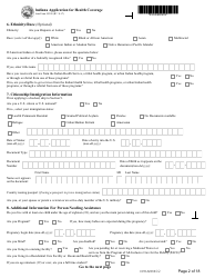 State Form 55390 Indiana Application for Health Coverage - Indiana, Page 2