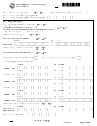 State Form 55390 Indiana Application for Health Coverage - Indiana, Page 3