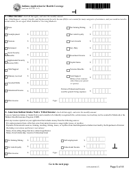 State Form 55390 Indiana Application for Health Coverage - Indiana, Page 5
