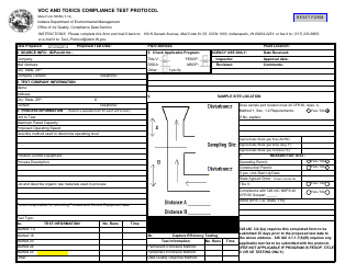 Document preview: State Form 55058 VOC and Toxics Compliance Test Protocol - Indiana