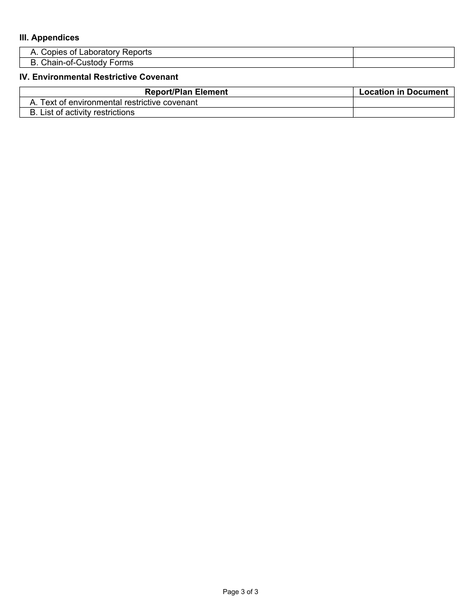 State Form 54168 Remediation Completion Report Completeness Checklist - Indiana, Page 3