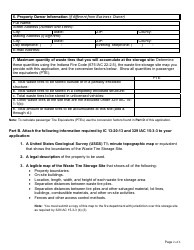 State Form 47222 Application for Waste Tire Storage Site Registration - Indiana, Page 2