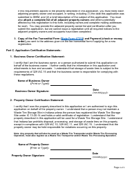 State Form 47222 Application for Waste Tire Storage Site Registration - Indiana, Page 4