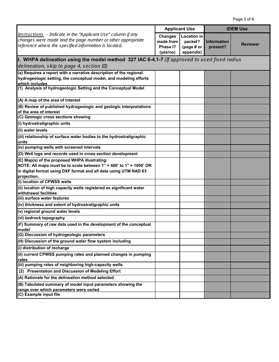 State Form 53117 Indiana Wellhead Protection Phase II Application - Indiana, Page 3