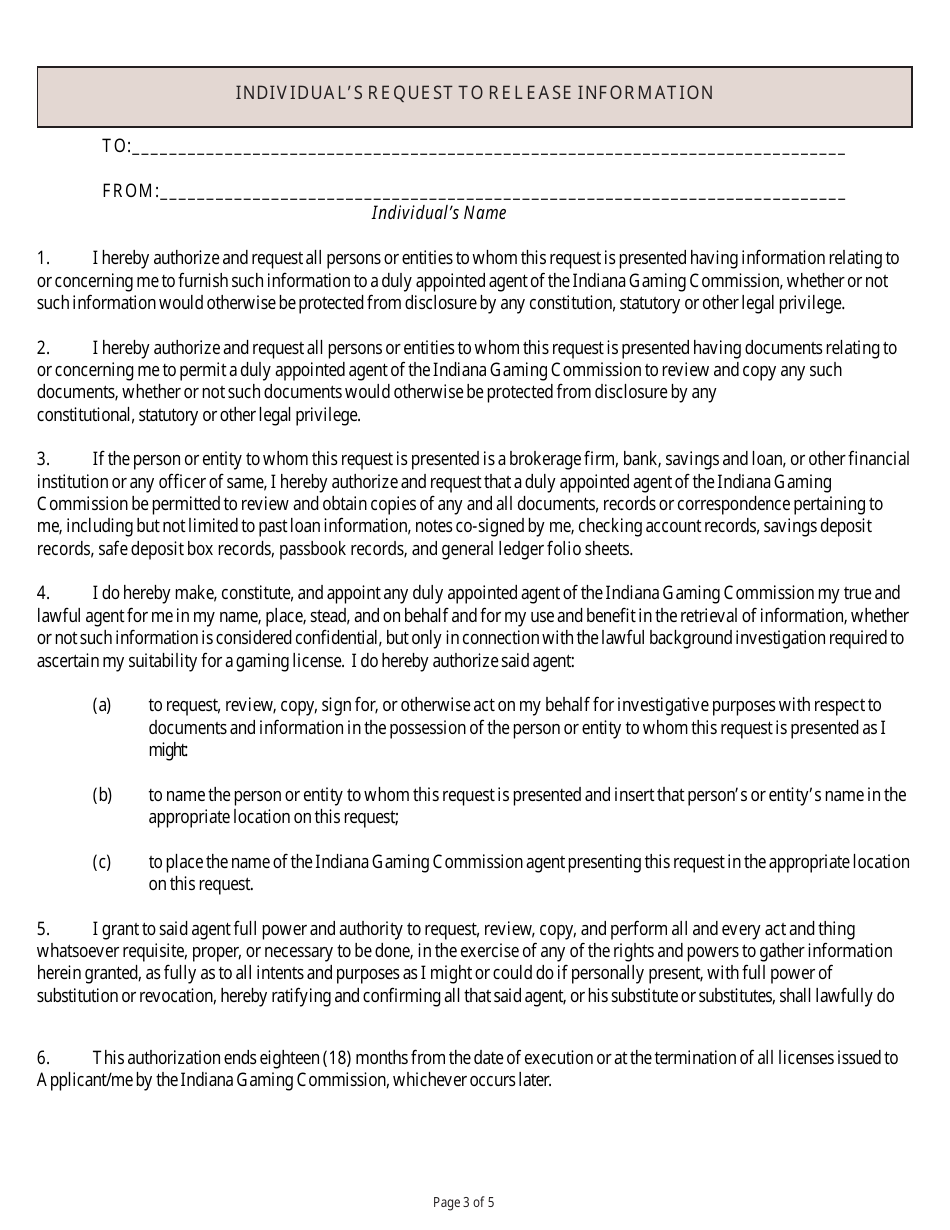 State Form 55732 Application for 3 Years Occupational License Reinvestigation / Renewal - Indiana, Page 3