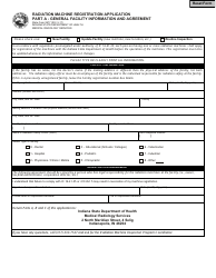 State Form 9977 Radiation Machine Registration Application - Indiana