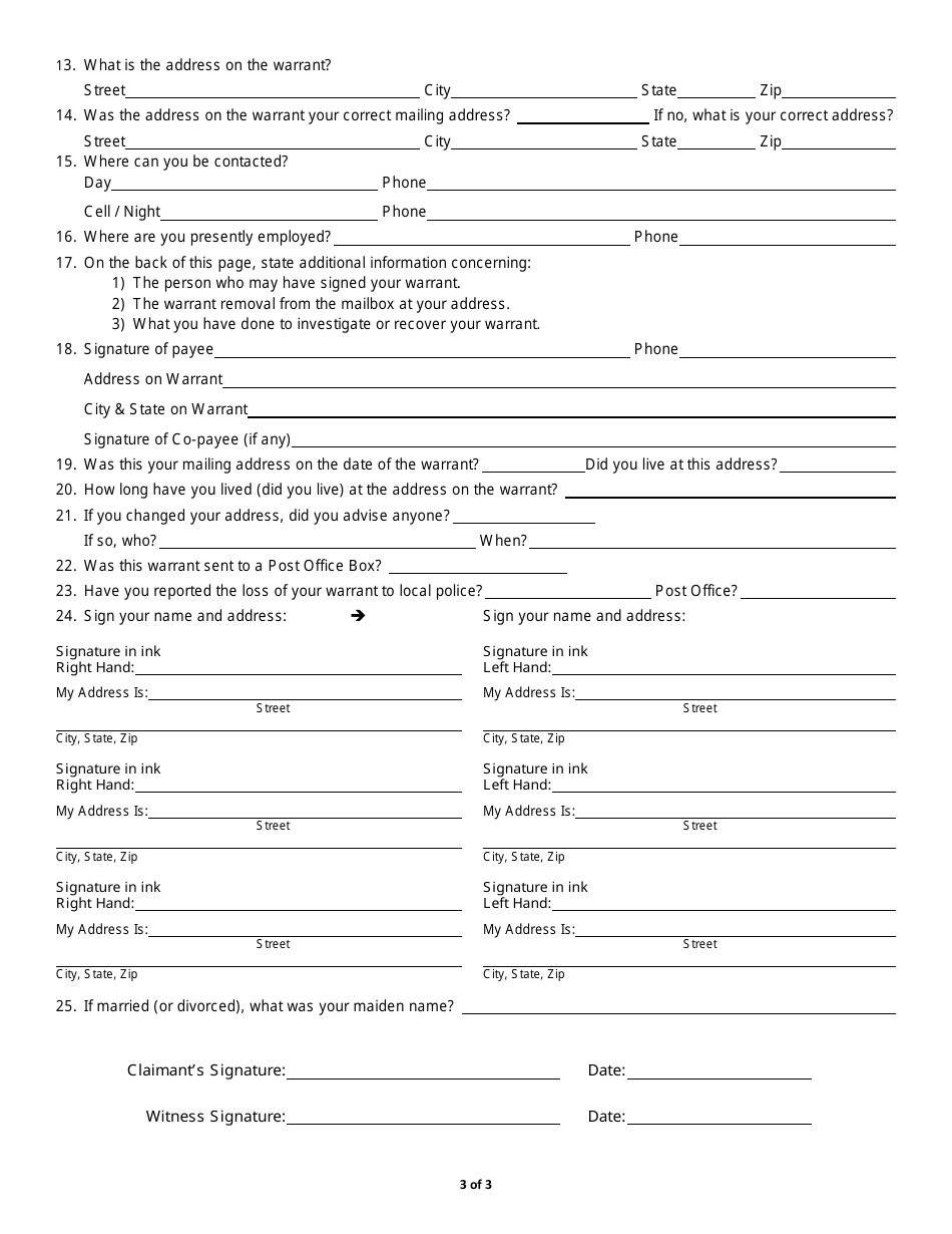 Affidavit as to Forged Endorsement - Iowa, Page 3