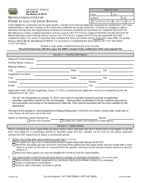 DNR Form 542-4005  Printable Pdf
