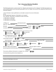 DNR Form 542-0615 Tier 1 Accuracy Review Checklist - Iowa