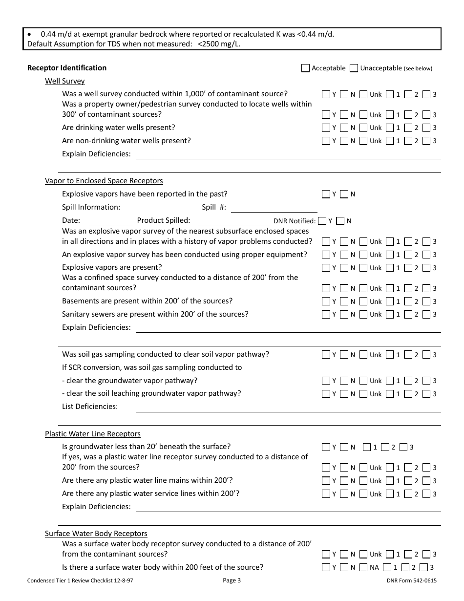 DNR Form 542-0615 Tier 1 Accuracy Review Checklist - Iowa, Page 3