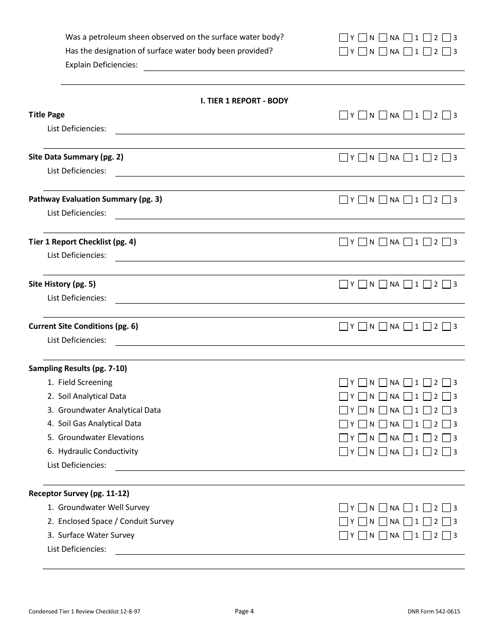 DNR Form 542-0615 Tier 1 Accuracy Review Checklist - Iowa, Page 4