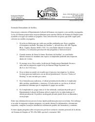 Document preview: Formulario K-ESLR106 Reclamo De Sueldos - Kansas (Spanish)