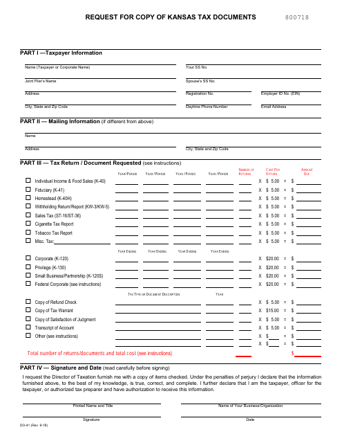 Form DO-41  Printable Pdf