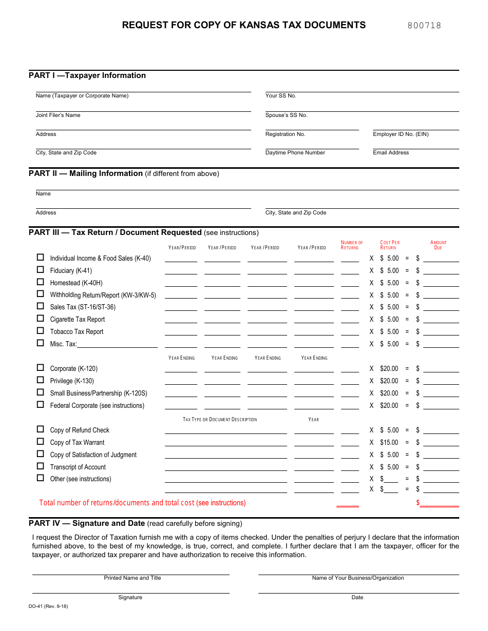 Form DO41 Fill Out, Sign Online and Download Fillable PDF, Kansas