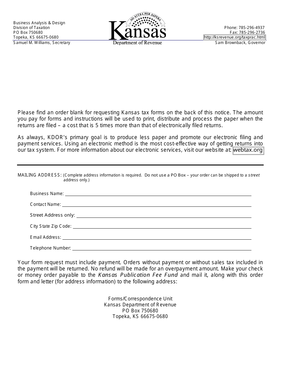 Form EDU-44A Practioner  Library Order Form - Kansas, Page 1
