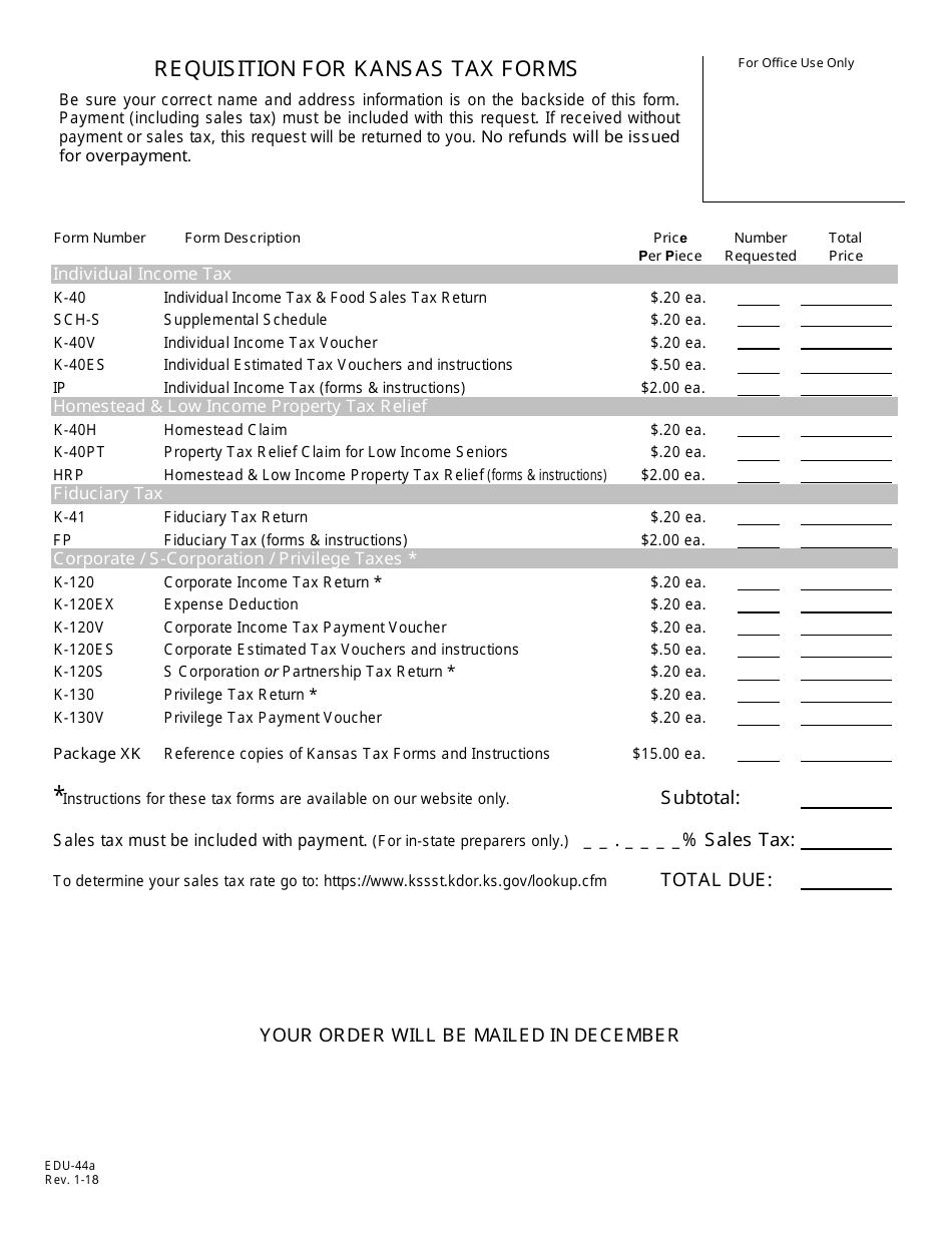Form EDU-44A Practioner  Library Order Form - Kansas, Page 2