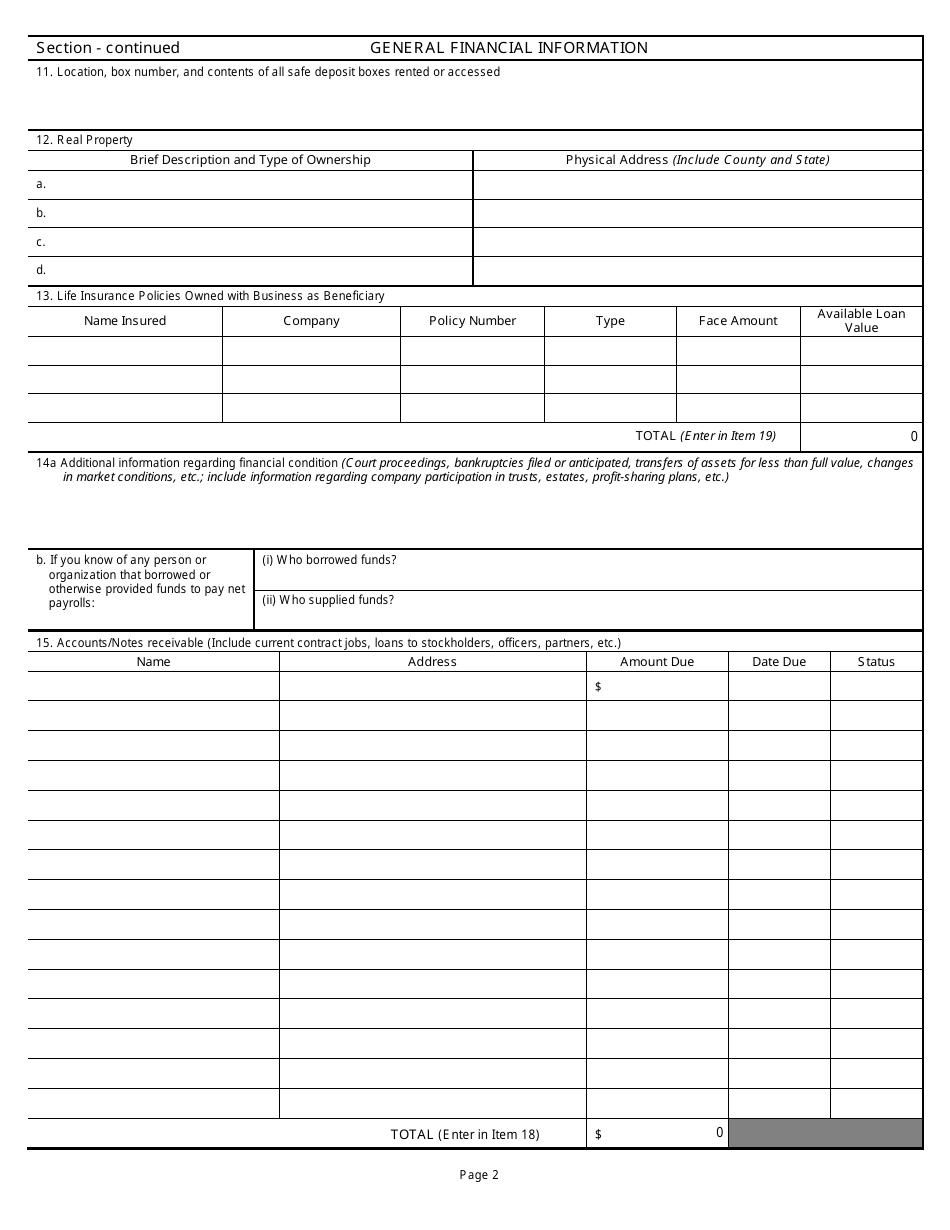 Form CE-2 Business Taxes Financial Statement - Kansas, Page 2