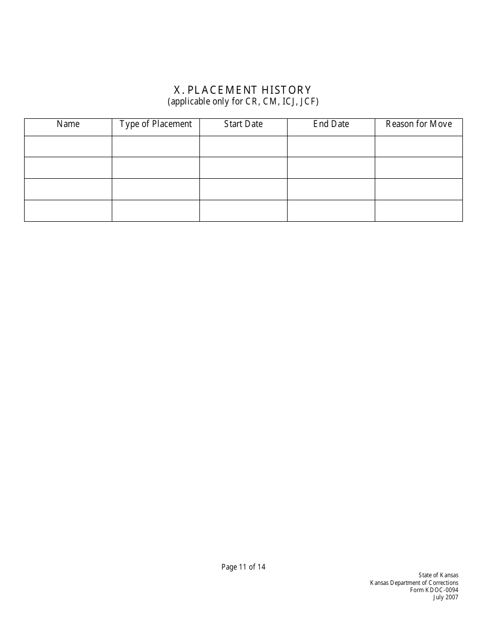 Form KDOC-0094 Juvenile Supervision Plan - Kansas, Page 11