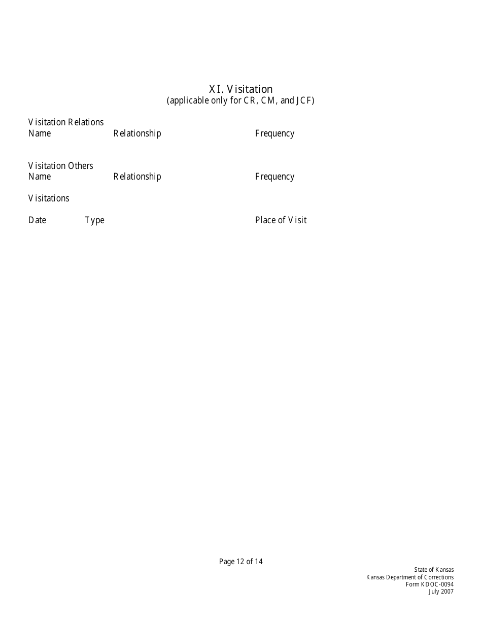 Form KDOC-0094 Juvenile Supervision Plan - Kansas, Page 12