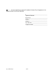 Request and Service Instruction Form - Kansas, Page 2