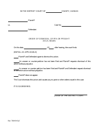 Document preview: Order of Dismissal of Pfa or Pfssaht - Kansas