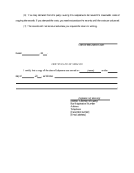 Subpoena of Nonparty Business Records - Kansas, Page 2