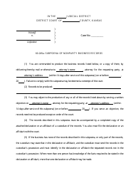 Document preview: Subpoena of Nonparty Business Records - Kansas