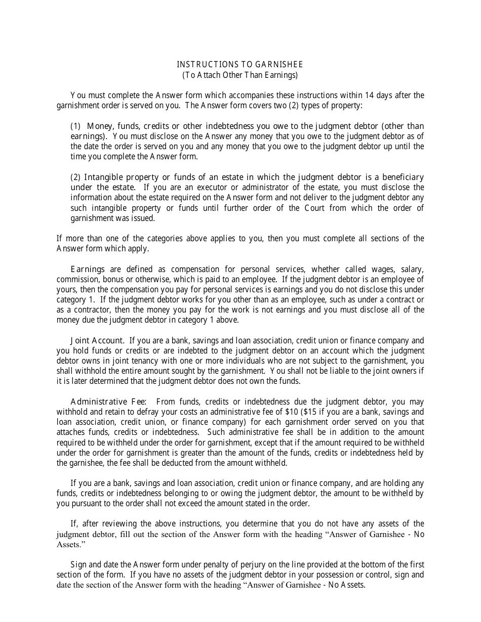 Answer of Garnishee - Kansas, Page 4