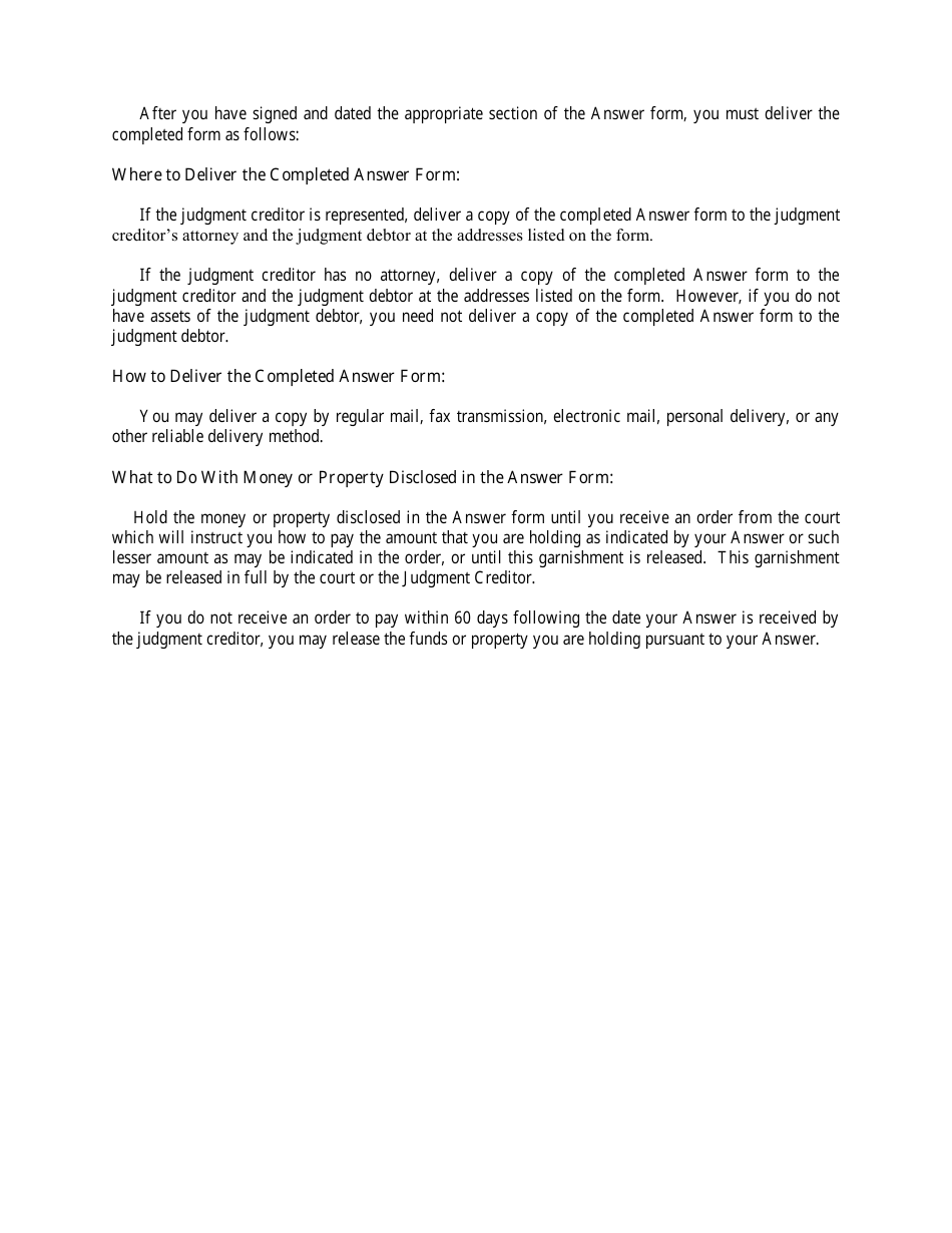 Answer of Garnishee - Kansas, Page 5