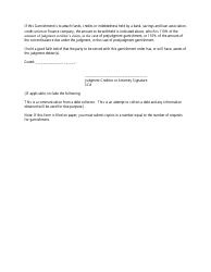 Request for Garnishment - Kansas, Page 2
