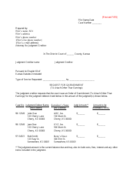 Document preview: Request for Garnishment - Kansas