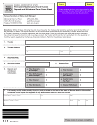 Form TPD Permanent Maintenance Fund Trustee Deposit and Withdrawal Form Cover Sheet - Kansas, Page 2