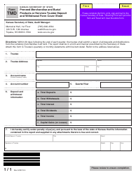 Form TMD Preneed Merchandise and Burial Products or Services Trustee Deposit and Withdrawal Form Cover Sheet - Kansas, Page 2